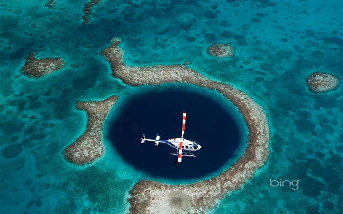 Les eaux du Belize de la célèbre Grotte Bleue Wallpaper Vues:21130