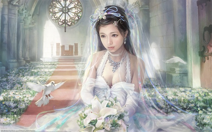 Fantasía-CG-Character-wallpaper-i-chen-lin-06-Bride Vistas:27113