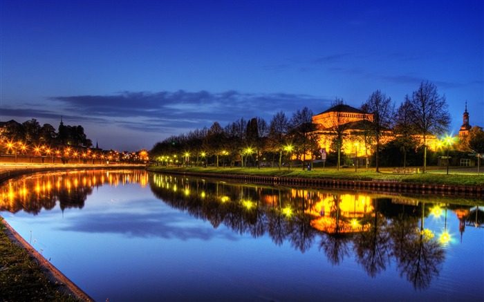 Saar River in the evening landscape wallpaper Saarbrucken Germany Views:7273 Date:2011/5/24 0:33:39