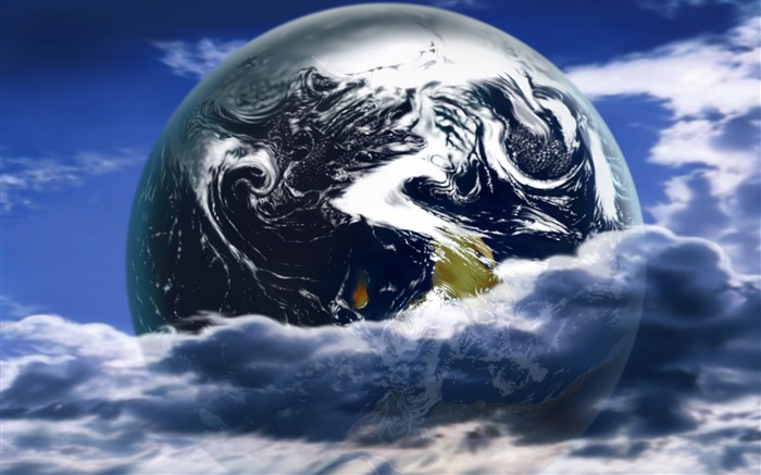 Digital Space Art Blue Planet Le grand écran de la Terre Vues:15132