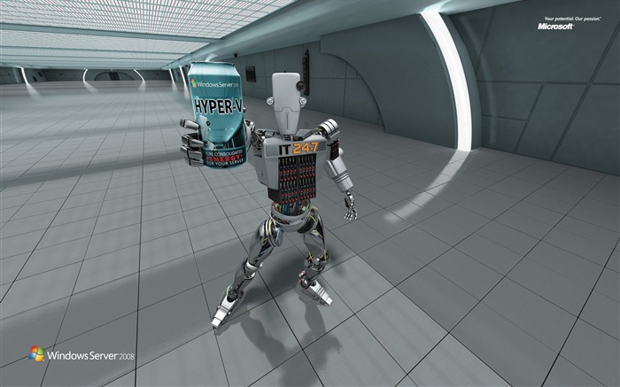 Windows Server 2008のIT 24から7ロボットの広告の壁紙03 ブラウズ:13425