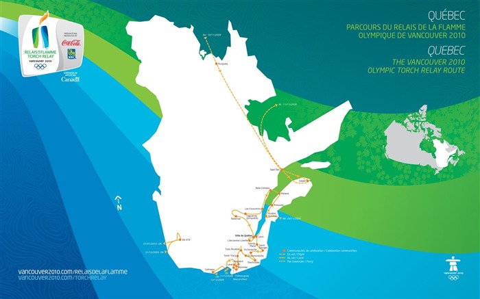 Roteamento de toques olímpicos de 2010 em Quebec Photo Visualizações:10620