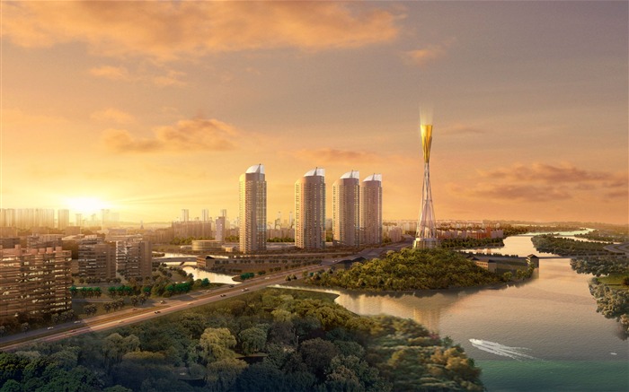 City Skyline- 3D Architectural Renderings Vistas:10306