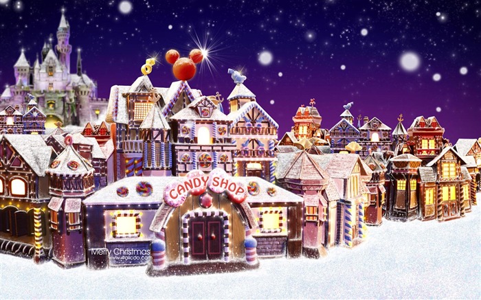 Gingerbread villages - Hong Kong Disneyland Christmas town wallpaper Views:48406 Date:2011/7/6 2:44:51