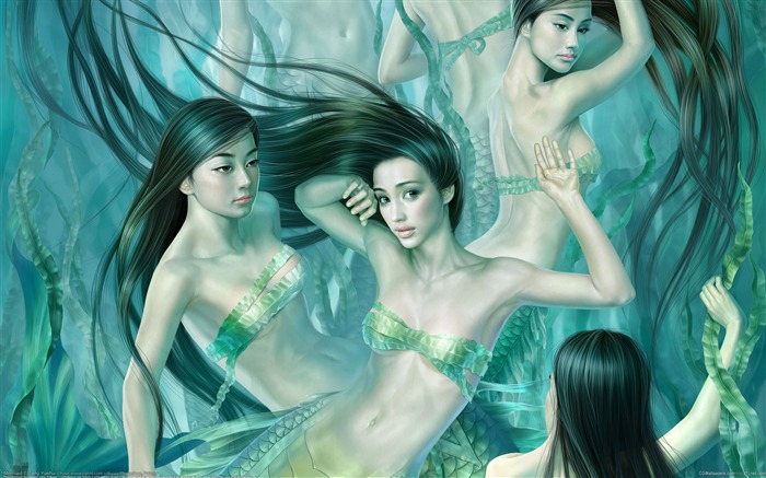 Mermaid - Master CG beautiful painting wallpaper Views:31220 Date:2011/7/2 17:00:16