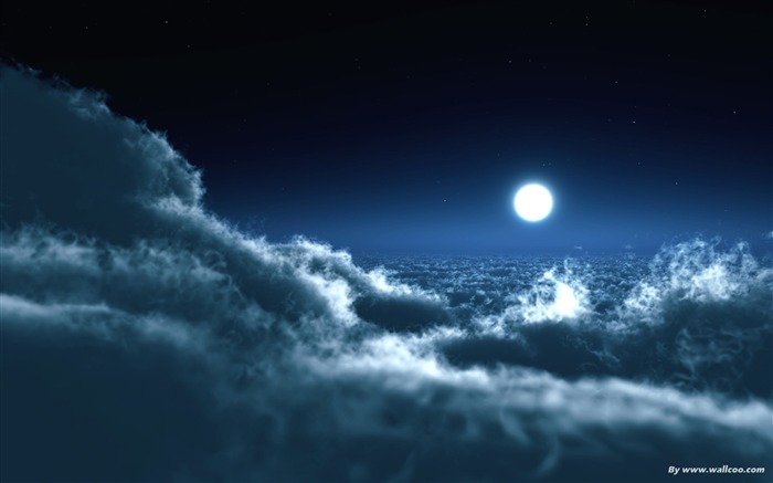 Moonlight-the moon above the clouds wallpaper Views:45266 Date:2011/7/14 19:36:58