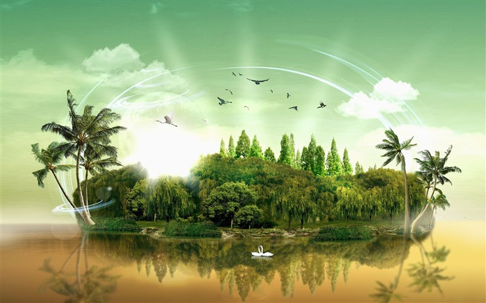 Paradise island computer CG Design wallpaper Views:44697 Date:2011/7/13 6:17:34