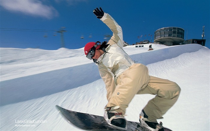 Snowboard de ski à Laax vacances station de ski de la Suisse Vues:11370