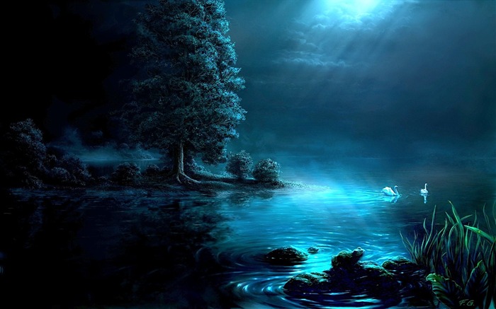 Swan night palette wallpaper Views:12100 Date:2011/7/8 13:21:55