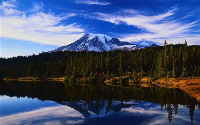 mountain lake reflection landscape Wallpapers 01 Views:13660 Date:2011/7/19 5:46:15