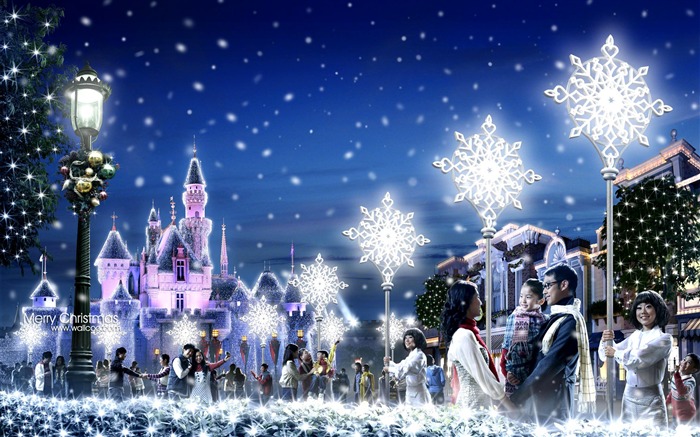 romantic Christmas snow - Disneyland Christmas wallpaper Views:71528 Date:2011/7/6 2:47:20