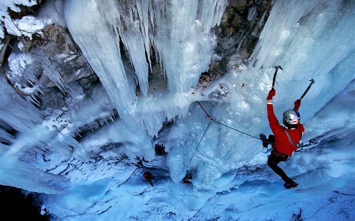 Ice Climbing - A vida é um papel de parede do movimento Visualizações:13397