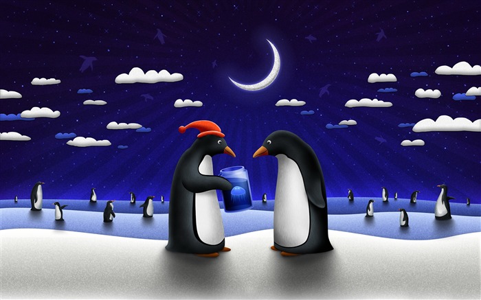 Pinguins antárticos - personagem de desenho animado - HD Desktop Wallpaper Second Series Visualizações:19660