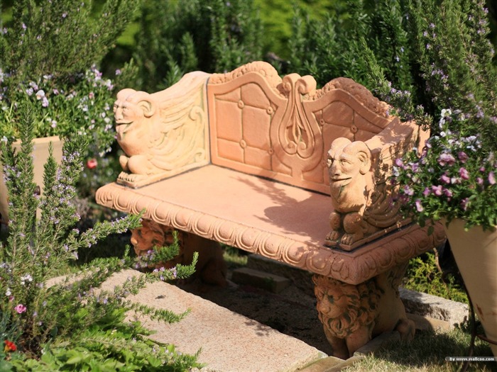 Characteristics of the stone chair- Japanese garden art landscape wallpaper Views:11276 Date:2011/9/14 6:22:21