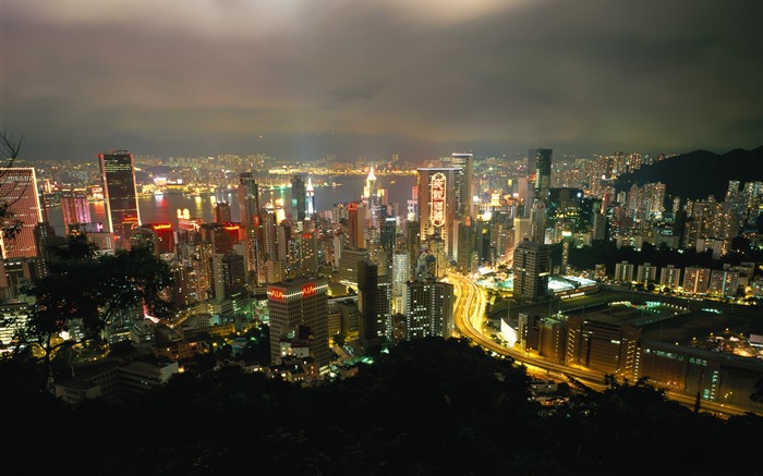 港岛夜景-香港风景壁纸 浏览:12133