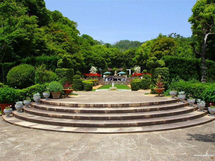 公園風景 - 日本庭院藝術風景牆紙 查看次數:19310