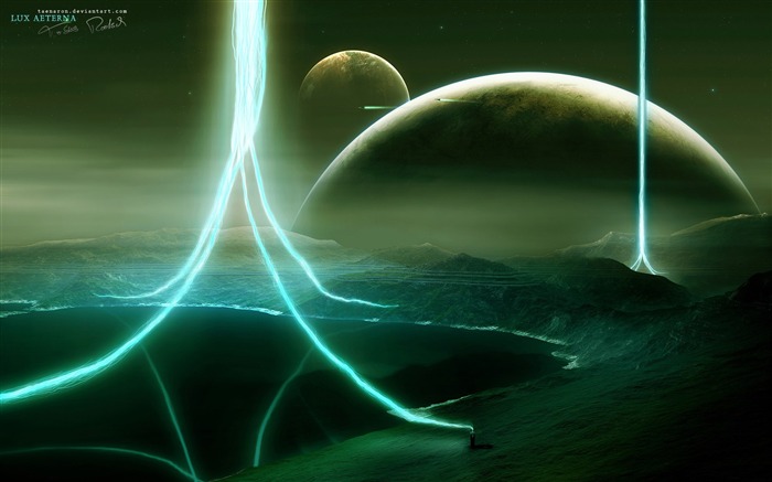 Sci-fi Space Art-Eternal light of the planet Visualizações:15849