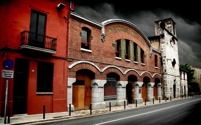 Esquina de la calle-HDR paisaje urbano español Vistas:16431