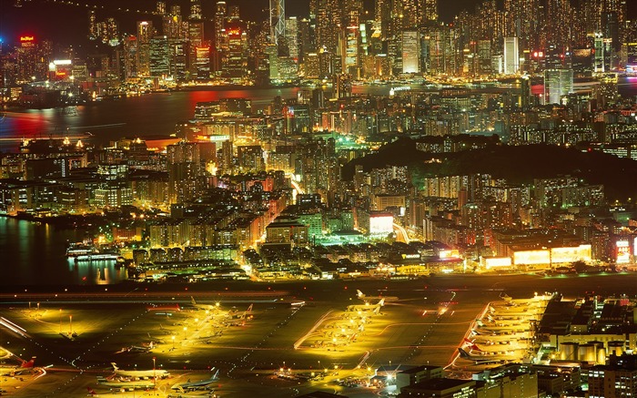 O antigo papel de parede da paisagem do Kai Tak Airport-Hong Kong Visualizações:25746