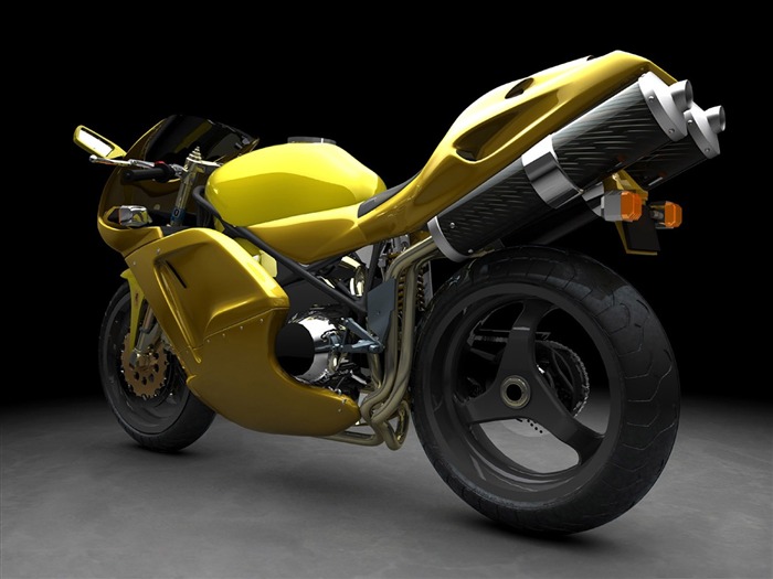 moto jaune- Moto Wallpaper Vues:11486