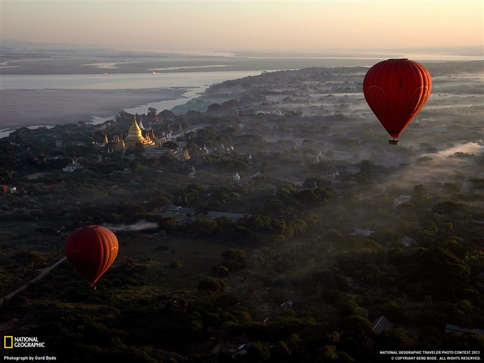 Balloon Flight Fotografía de la revista Bagan-National Geographic Vistas:10986