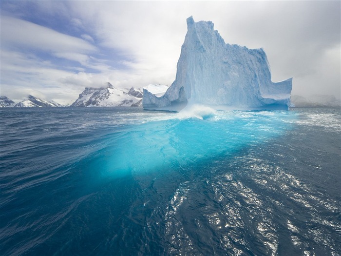 Bleu très grand iceberg-papier peint paysage Vues:16683