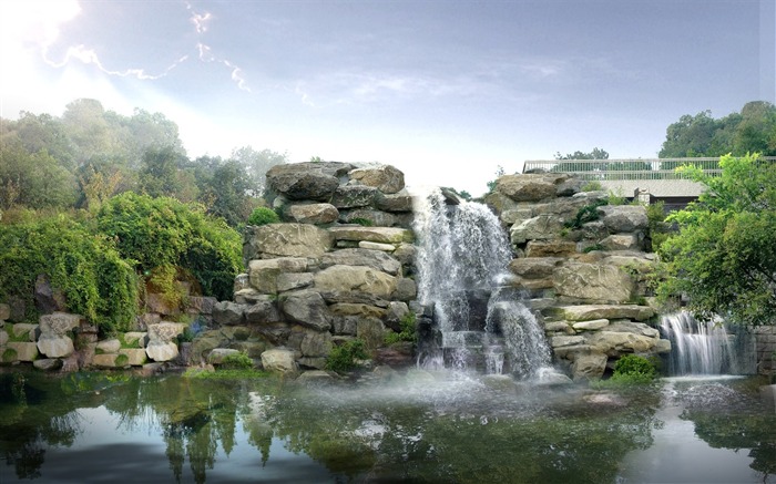 Japan Digital Waterfall Scenery-Landscape Desktop Wallpaper Views:17640 Date:2011/10/19 13:17:09