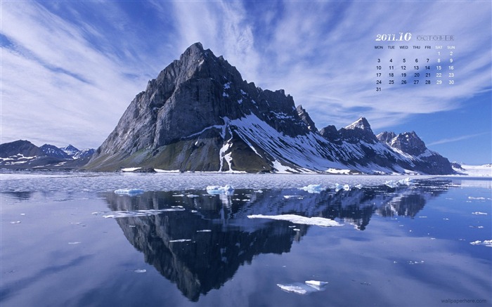 雪山-2011年10月-月历桌面壁纸 浏览:13277