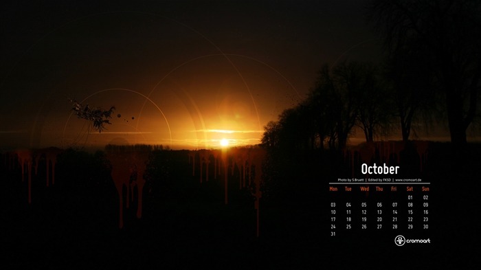 Sunset-Octobre 2011 - Desktop Calendar Wallpaper Vues:7344