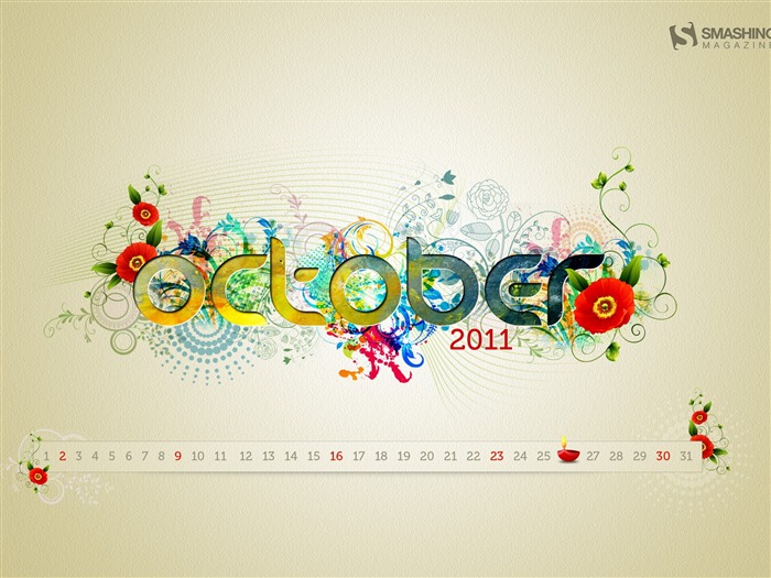 celebración-octubre de 2011 - Fondo de escritorio de calendario Vistas:10015