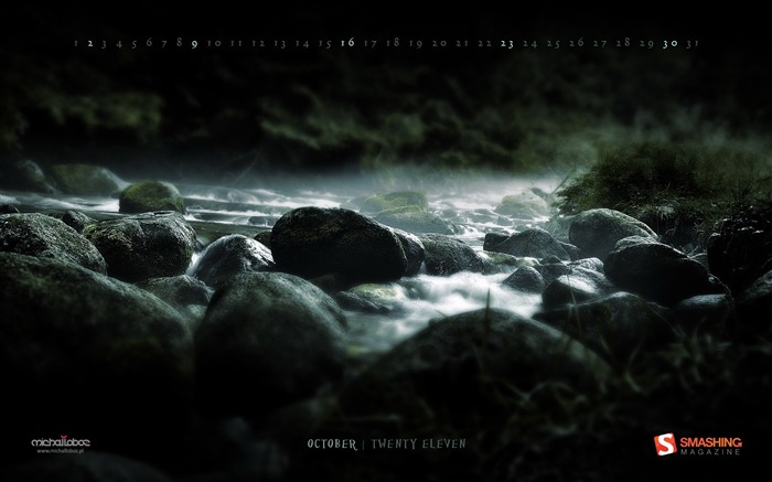 Dark River-Octobre 2011 - Desktop Calendar Wallpaper Vues:9569