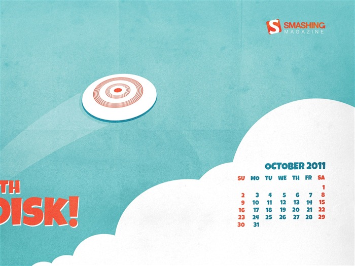 frisbee hommage-Octobre 2011 - Desktop Calendar Wallpaper Vues:10768