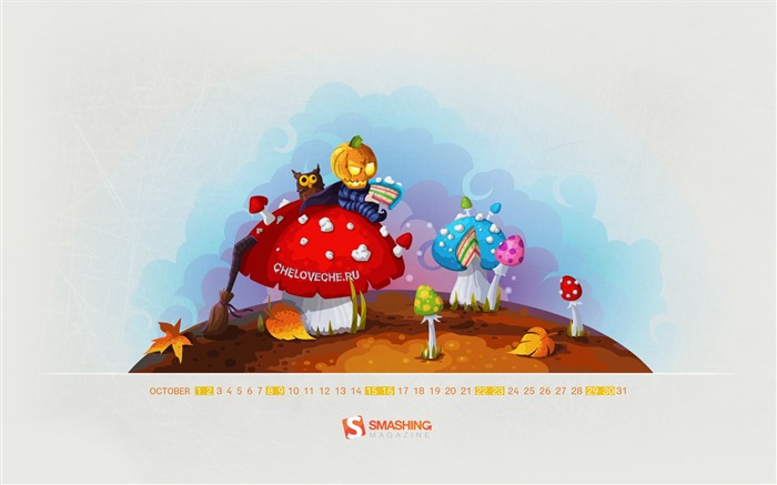 les champignons-Octobre 2011 - Desktop Calendar Wallpaper Vues:8657