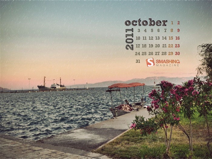 palissade-Octobre 2011 - Desktop Calendar Wallpaper Vues:8743