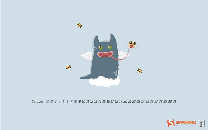 monstre doux-Octobre 2011 - Desktop Calendar Wallpaper Vues:7126