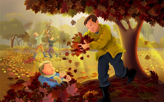 Father and son together-Thanksgiving day wallpaper illustration design Views:11584 Date:2011/11/23 7:05:08