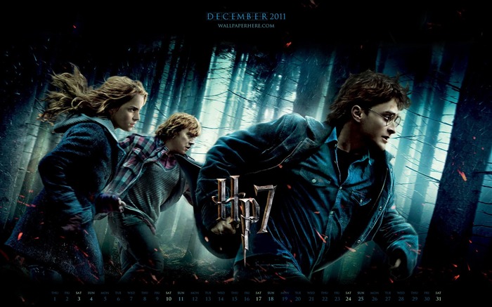 Harry Potter 7-Décembre 2011-Desktop Calendar Fonds d'écran Vues:27973