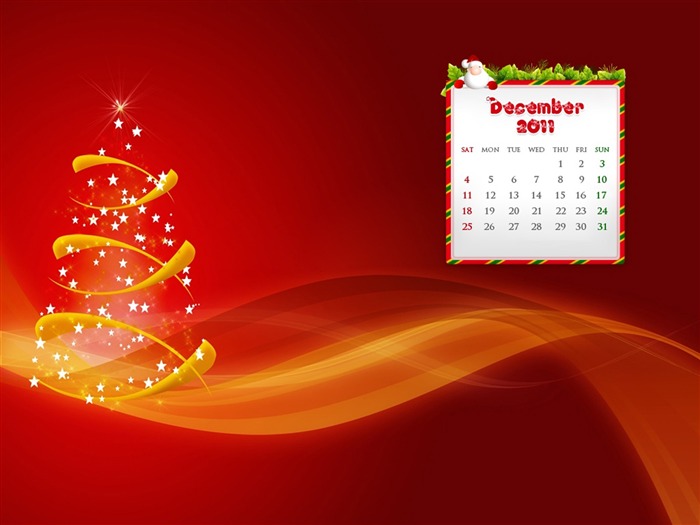 Joyeux Noël-Décembre 2011-Desktop Calendar Fonds d'écran Vues:8205