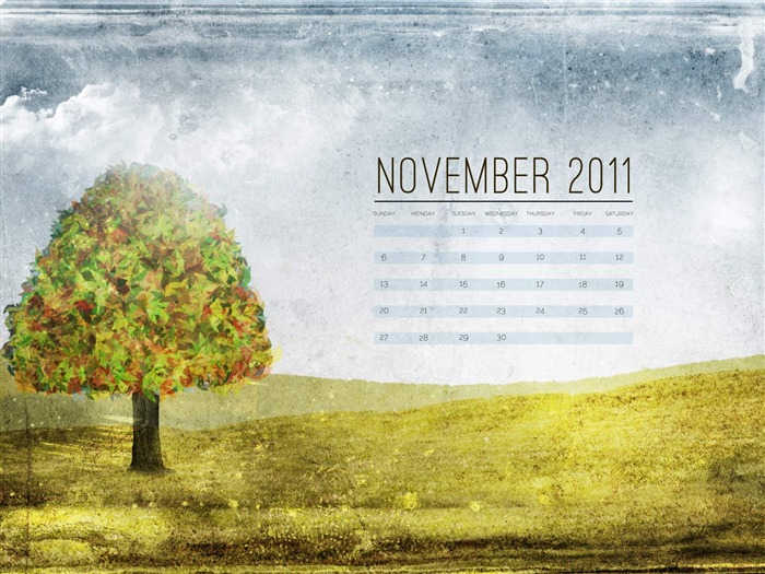 nostalgie-Novembre 2011-Desktop Calendar Wallpaper Vues:10489