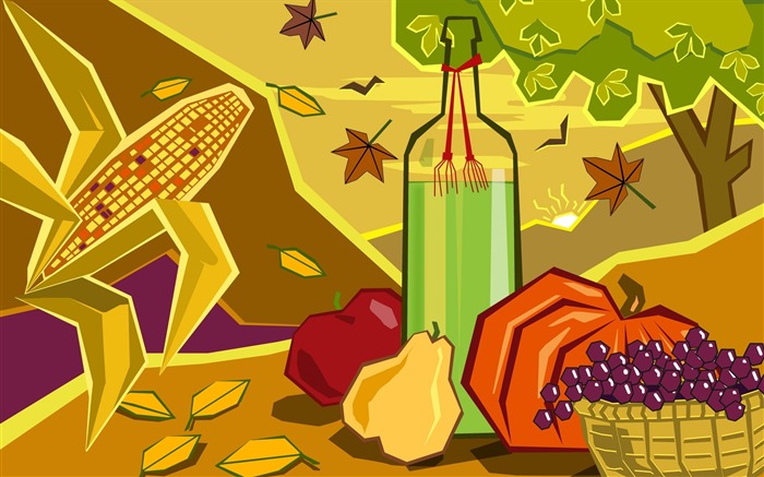 Picnic-Thanksgiving day wallpaper illustration design Views:11931 Date:2011/11/23 7:06:06