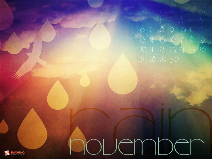 Rain-November 2011-Calendar Desktop Wallpaper Views:11525 Date:2011/11/1 23:10:29