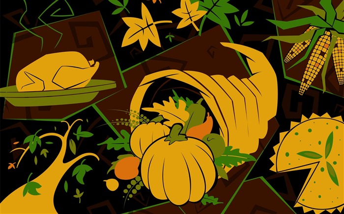 Rich foods-Thanksgiving day wallpaper illustration design Views:11404 Date:2011/11/23 7:10:09