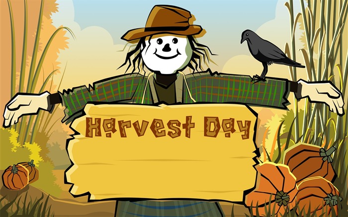 Scarecrow Harvest festival-Thanksgiving day wallpaper illustration design Views:15997 Date:2011/11/23 7:14:09