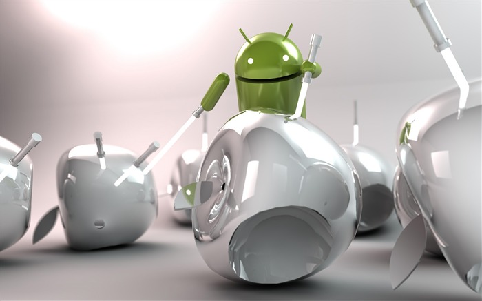 Android vs apple-Android logo de la robotique de bureau Fonds d'écran Vues:38409