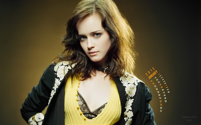 Alexis Bledel-2012年1月カレンダーデスクトップテーマ壁紙 ブラウズ:10187