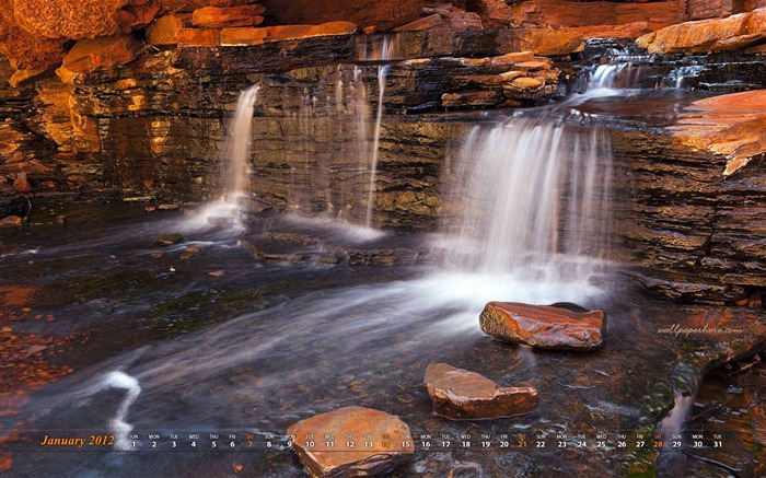 Clean Waterfall-January 2012 calendar desktop themes wallpaper Views:9517 Date:2011/12/30 23:46:05