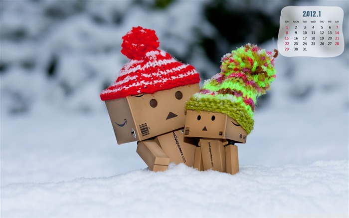 Danbo-January 2012 calendar desktop themes wallpaper Views:10817 Date:2011/12/30 23:47:55