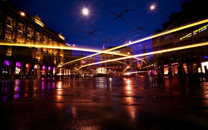 belle ville de l'exposition à long nuit-Paysage de la ville de photographie d'écran Vues:12651