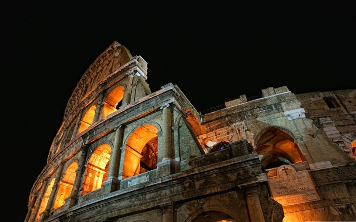 Coliseo en la noche-Italia fotografía de paisaje Escritorio Vistas:12383