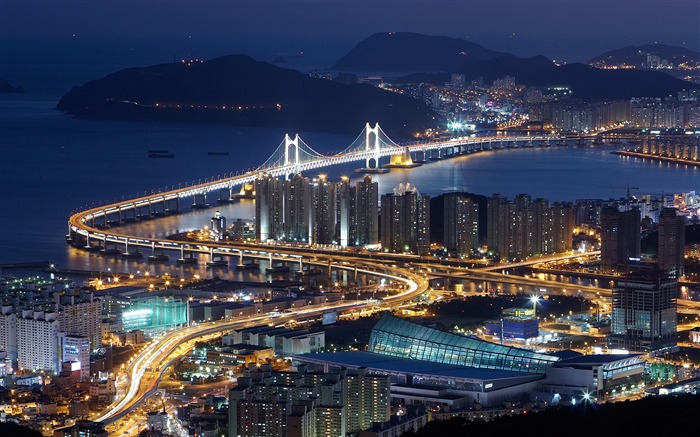 gwangan bridge busan south korea-the city landscape photography wallpaper Views:74763 Date:2011/12/18 14:31:11